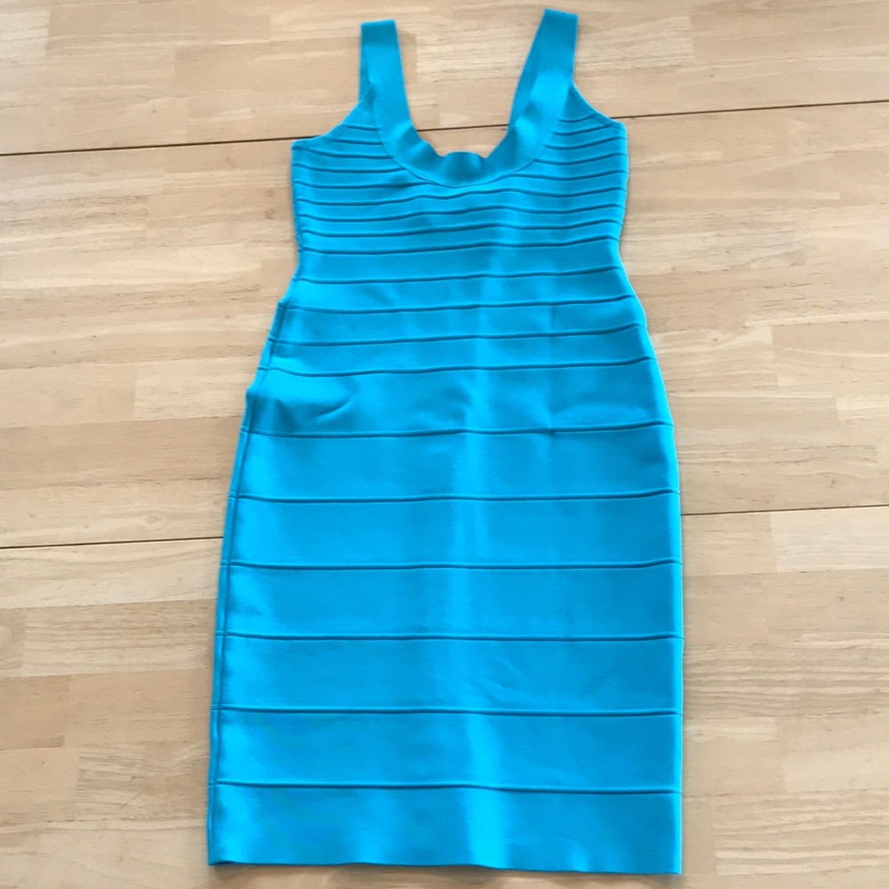 VINTAGE Herve’ Leger Bandage BODYCON M Turquoise